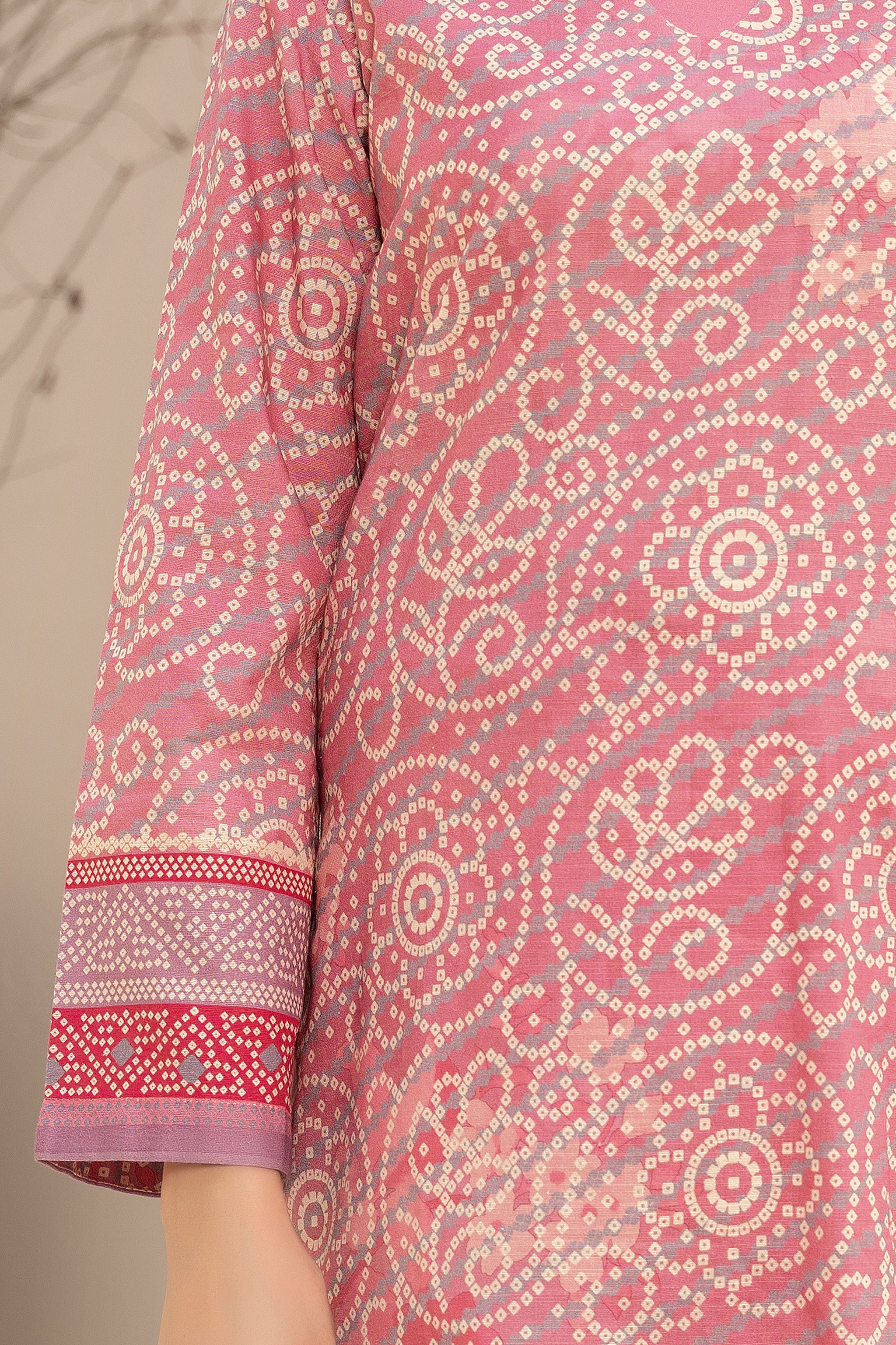 3 Piece Unstitched Pink Printed Khaddar - (Vol-111/10)D2 - SAFANOOOR