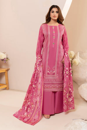 3 Piece Unstitched Pink Printed Lawn - (Vol-100/20)3P-S-25-D8 - SAFANOOR