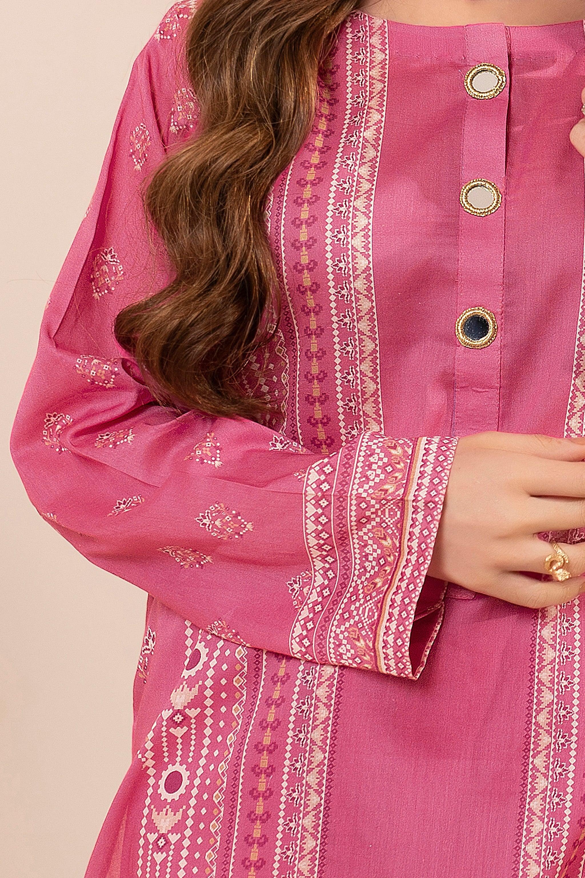 3 Piece Unstitched Pink Printed Lawn - (Vol-100/20)3P-S-25-D8 - SAFANOOR