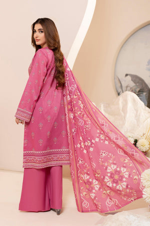 3 Piece Unstitched Pink Printed Lawn - (Vol-100/20)3P-S-25-D8 - SAFANOOR