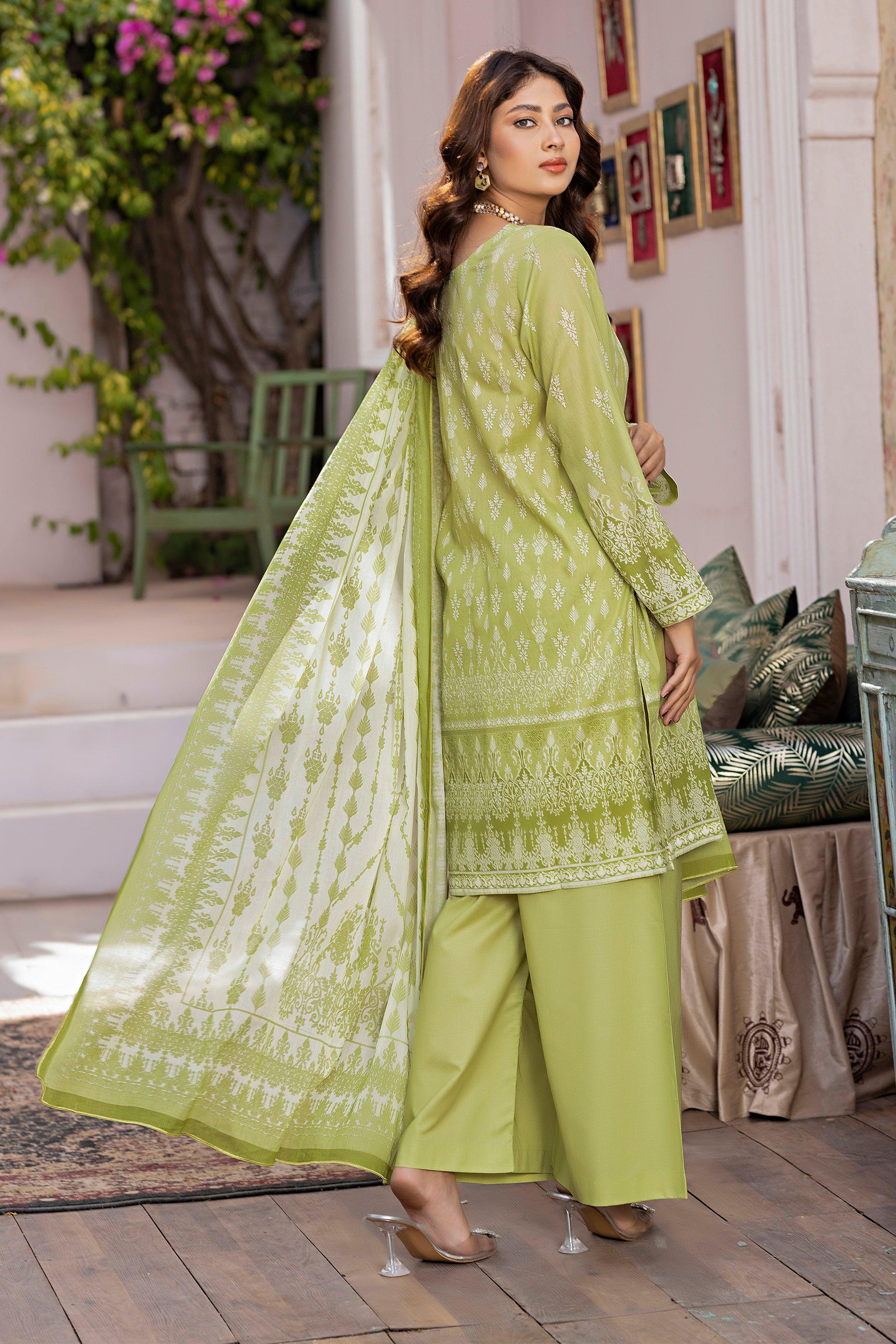 3 Piece Unstitched Pistachio Printed Lawn - (Vol-87/21)3P-S-25-D7 - SafaNoor