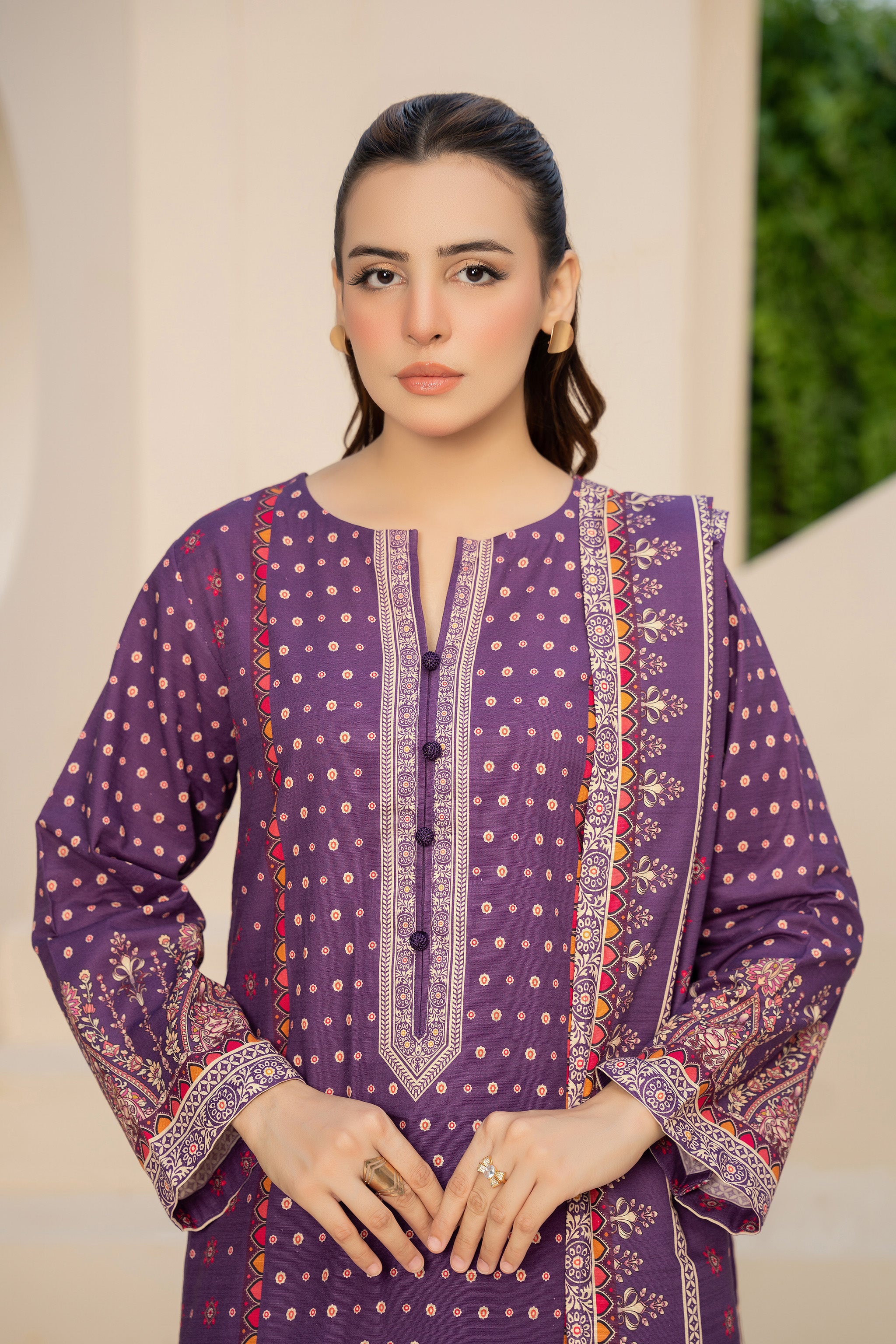 3 Piece Unstitched Plum Printed Khaddar - (Vol-111/10)D9 - SAFANOOOR