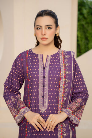 3 Piece Unstitched Plum Printed Khaddar - (Vol-111/10)D9 - SAFANOOOR