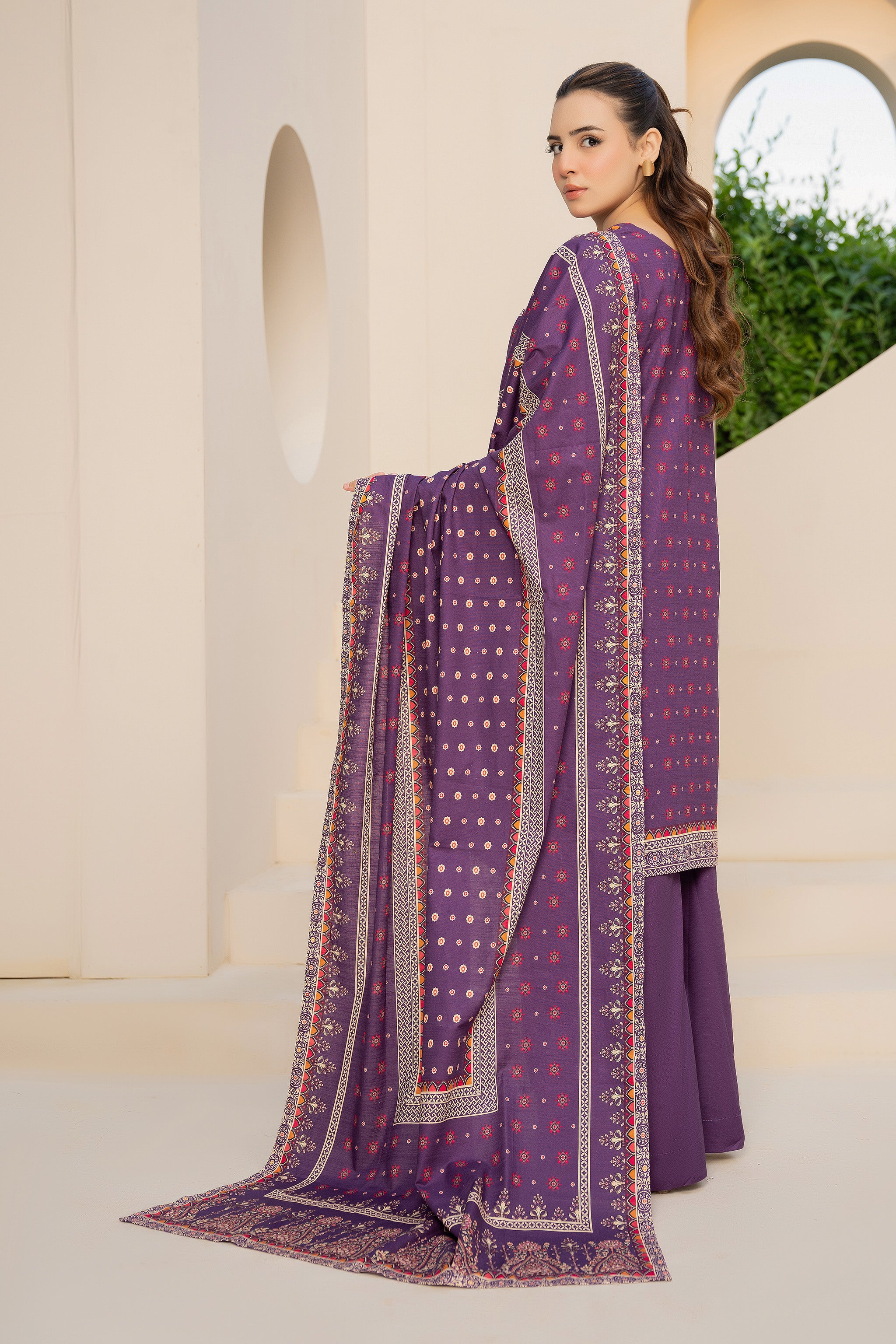 3 Piece Unstitched Plum Printed Khaddar - (Vol-111/10)D9 - SAFANOOOR