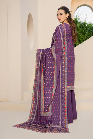 3 Piece Unstitched Plum Printed Khaddar - (Vol-111/10)D9 - SAFANOOOR