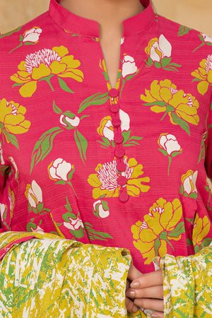 3 Piece Unstitched Red Printed Linen - (Vol-114/08)D4 - SAFANOOOR