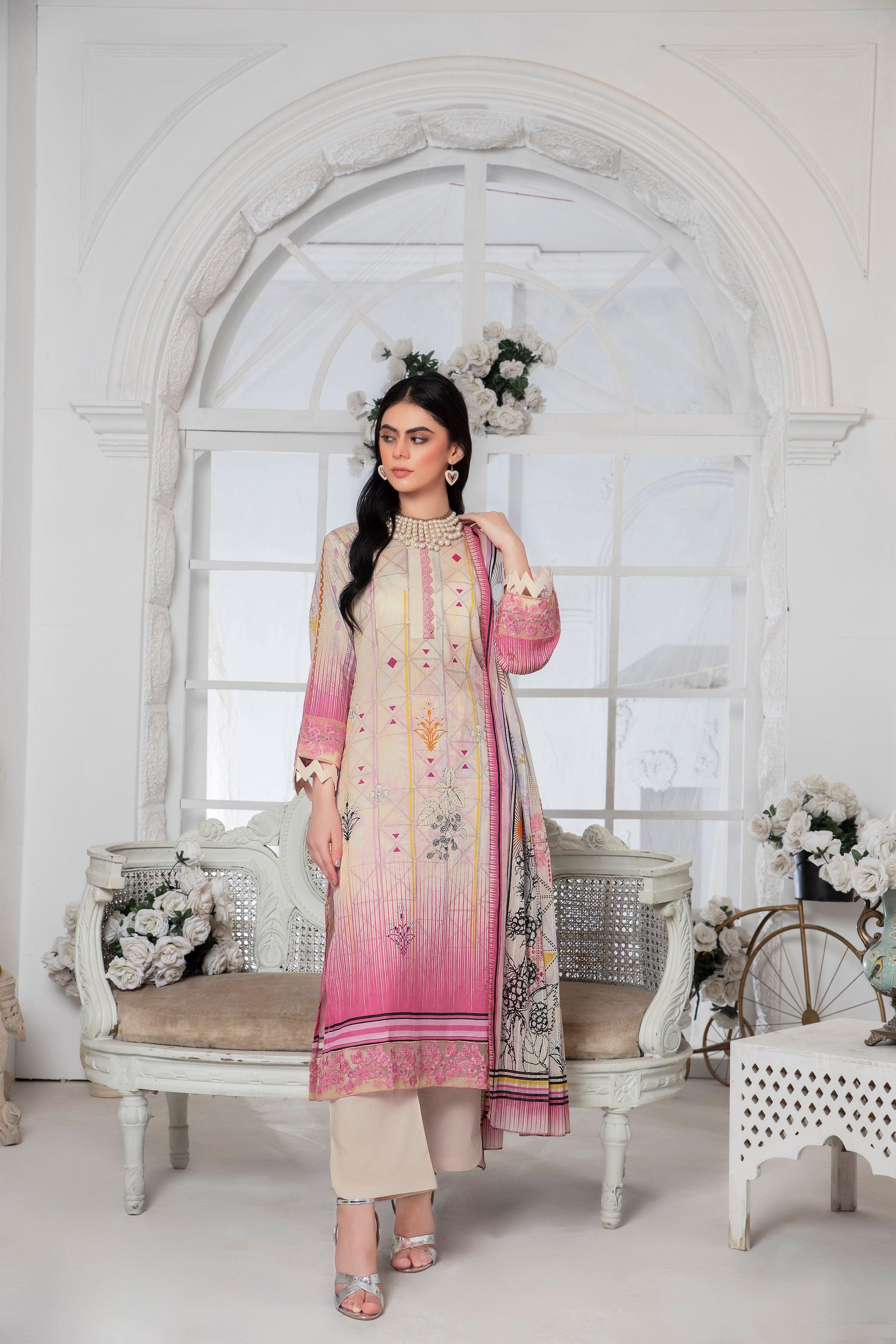 3 Piece Unstitched Skin Embroidered Lawn - (Vol-67/17)3P-S-24-D-11 - SAFANOOR