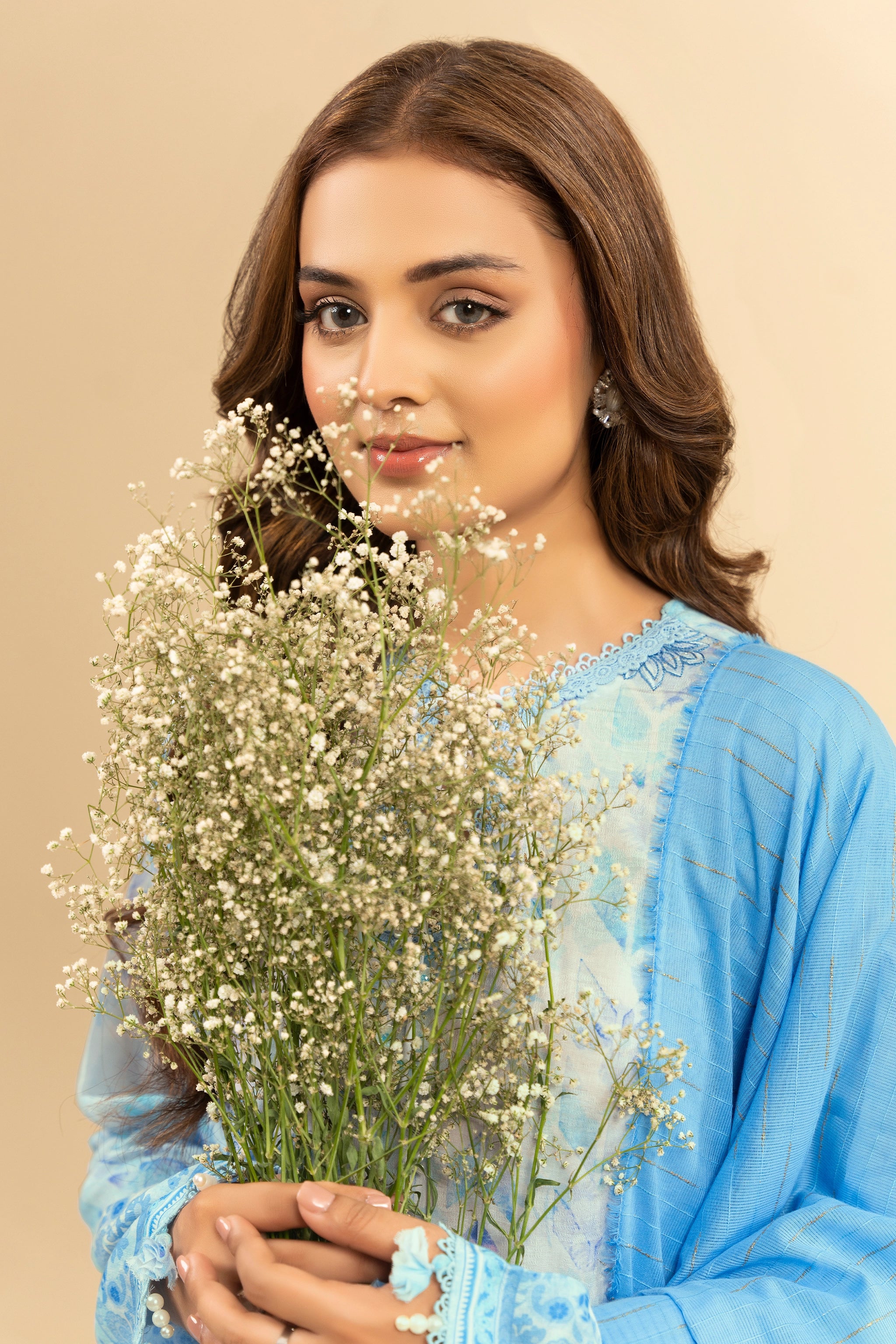 3 Piece Unstitched Sky Blue Premium Embroidered Jacquard Lawn Suit By Safa Noor Summer 2026 Dahlia Collection