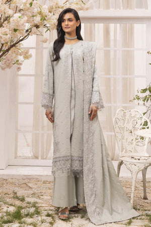 3 Piece Unstitched Smoke Grey - SafaNoor