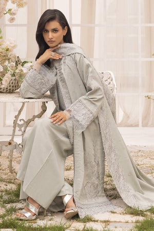 3 Piece Unstitched Smoke Grey - SafaNoor