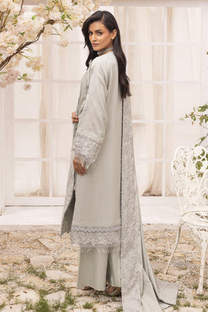 3 Piece Unstitched Smoke Grey - SafaNoor