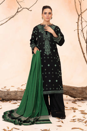 3 Piece Unstitched Smoky Black Premium Embroidered Self Jacquard Lawn Suit By Safa Noor Summer 26 Nazneen Collection