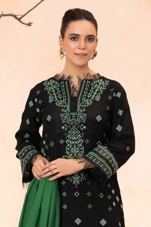 3 Piece Unstitched Smoky Black Premium Embroidered Self Jacquard Lawn Suit By Safa Noor Summer 26 Nazneen Collection