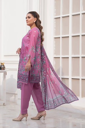 3 Piece Unstitched Thulian Pink Premium Printed Lawn Suit by Safa Noor Nigaah Collection Summer 2026