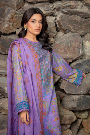3 Piece Unstitched Wisteria Embroidered Lawn - SafaNoor