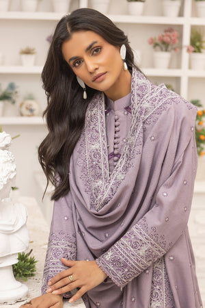 3 Piece Unstitched Wisteria Purple - SafaNoor