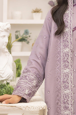 3 Piece Unstitched Wisteria Purple - SafaNoor
