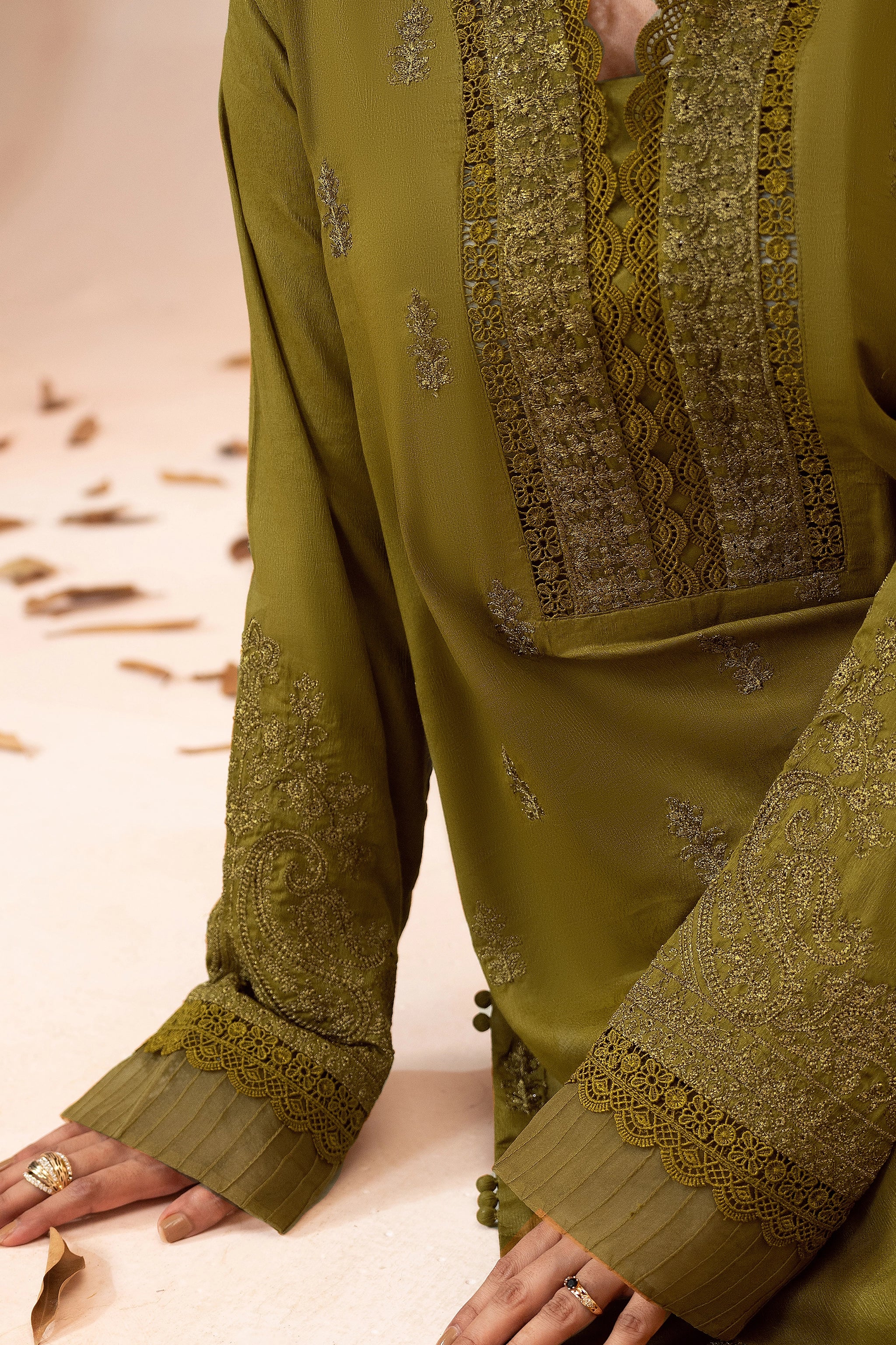 3 Piece Unstitched drab Premium Embroidered Self Jacquard Lawn Suit By Safa Noor Summer 26 Nazneen Collection