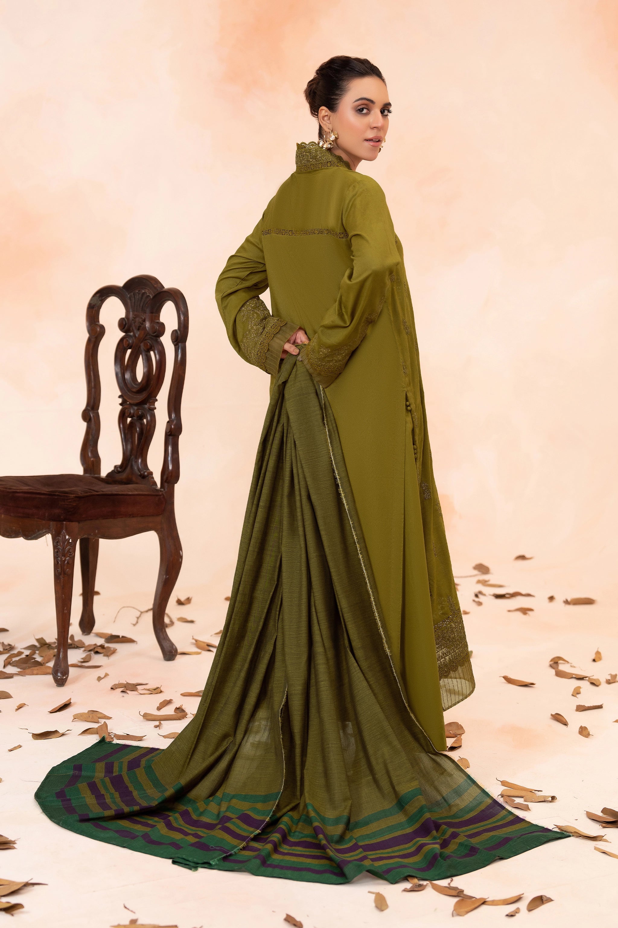 3 Piece Unstitched drab Premium Embroidered Self Jacquard Lawn Suit By Safa Noor Summer 26 Nazneen Collection