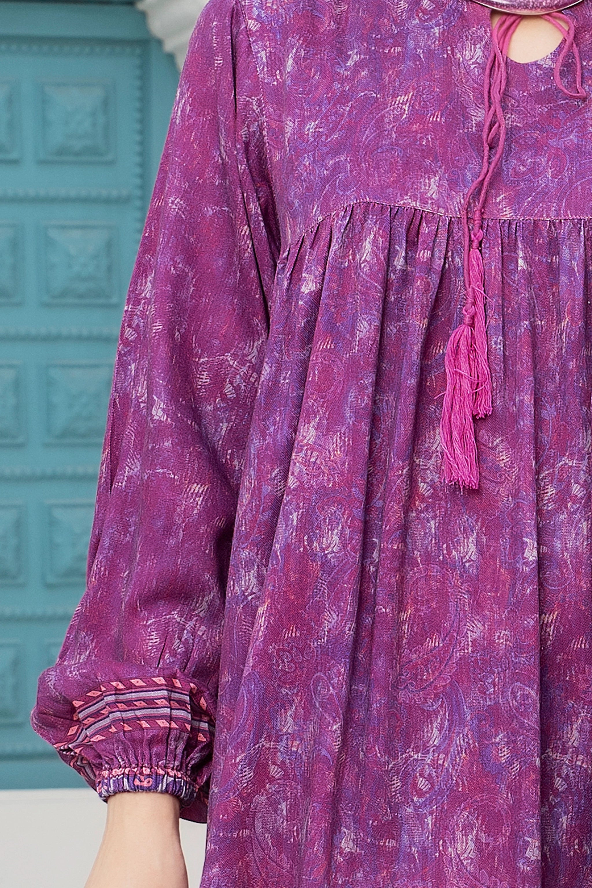 2 piece unstitched Light Plum Twill Marina Suit - safa noor marina collection