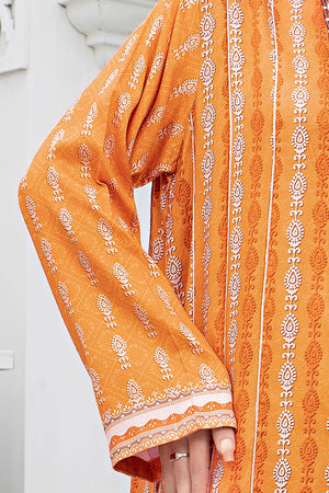 2 piece unstitched Orange Twill Marina Suit - safa noor marina collection