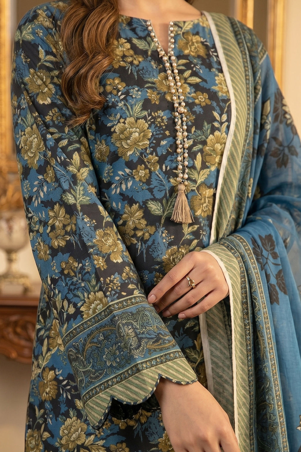 Black 3 Piece Unstitched Premium Printed Lawn