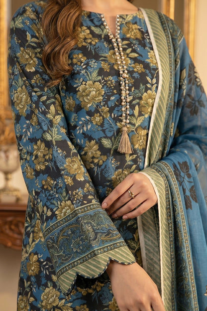Black 3 Piece Unstitched Premium Printed Lawn