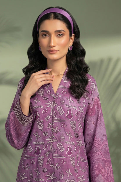 1 Piece Unstitched Doriya Khaddar Multi Purple