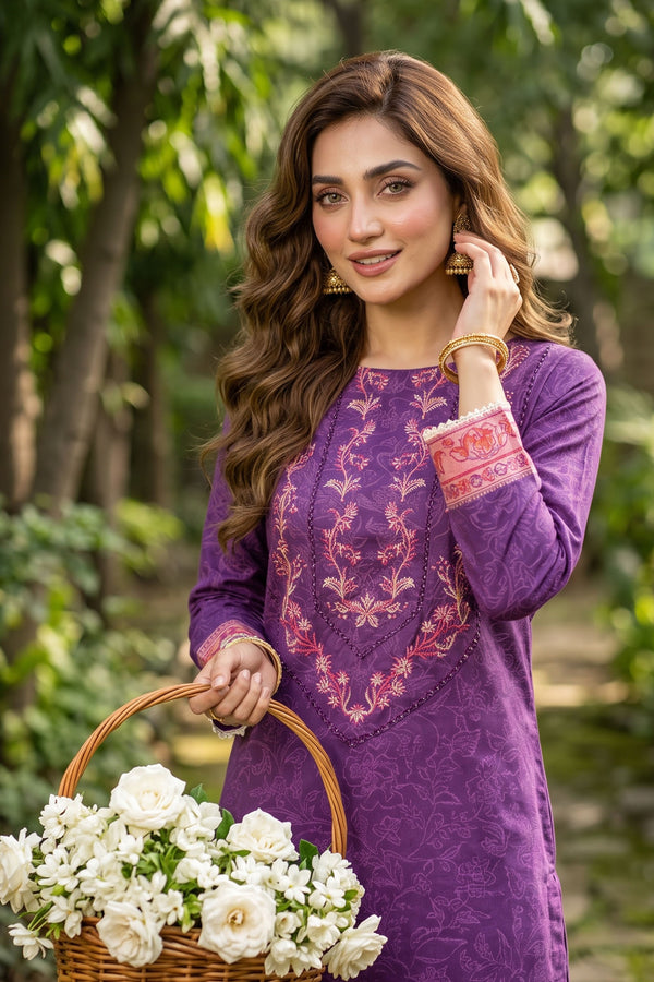 Unstitched 2 Piece Twill Marina Suit - Dark Purple