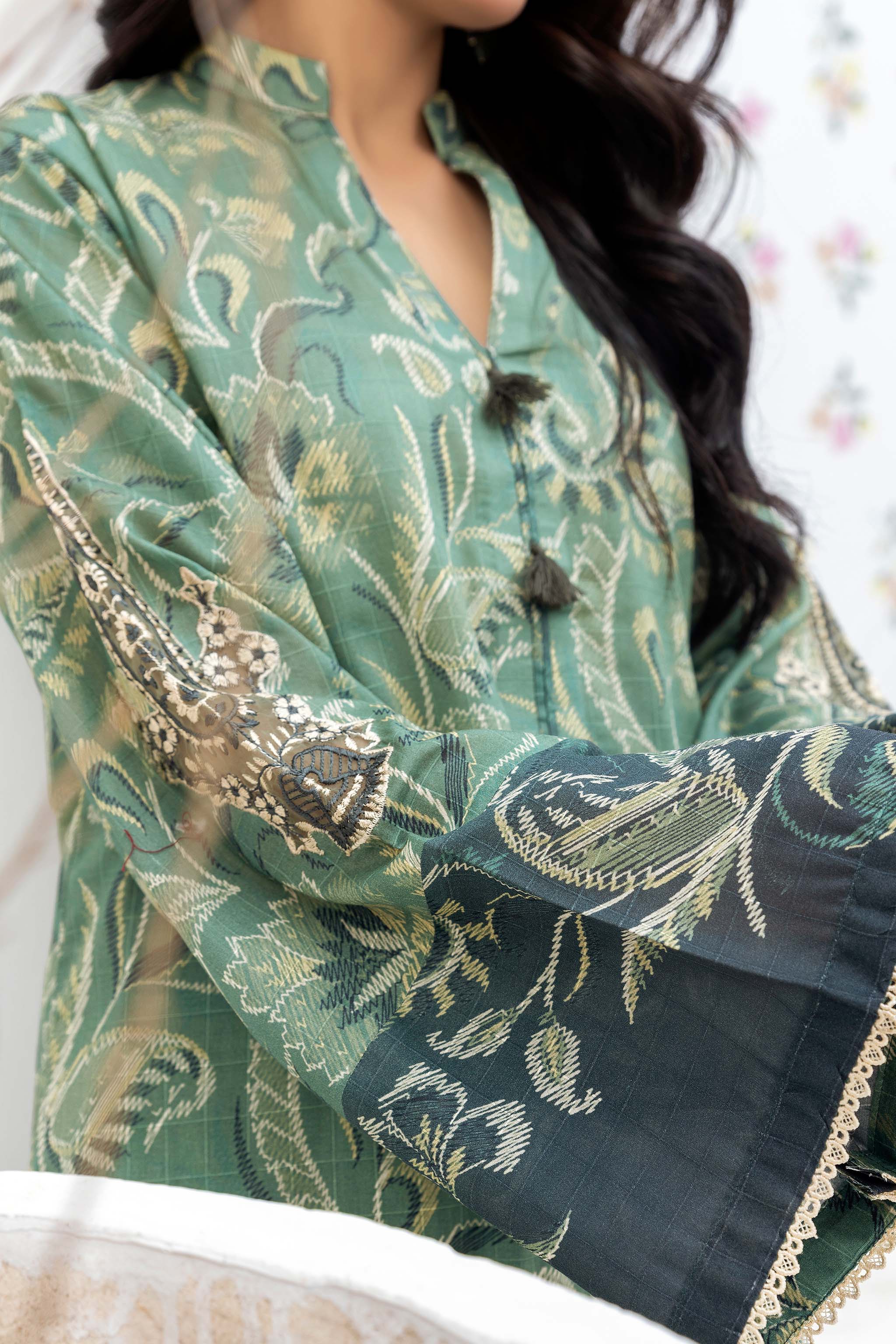 JHIL MIL COLLECTION / 1PC UNSTITCHED / DIGITAL PRINTED EMBROIDERED LAWN SUMMER 24 BY SAFANOOR