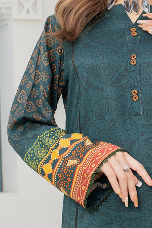 2 piece unstitched Mineral Green Twill Marina Suit - safa noor marina collection