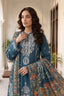 Unstitched Premium Printed 3-Piece Dark Blue Suit