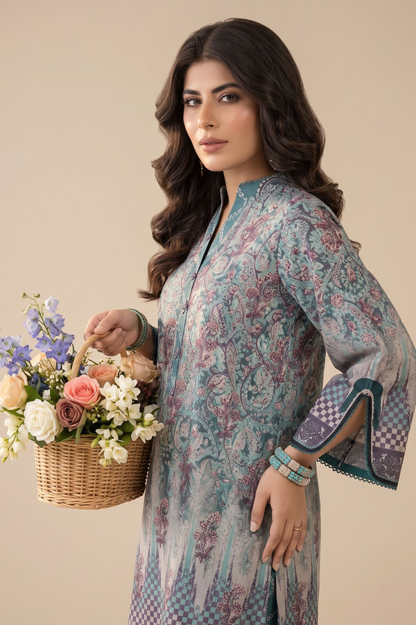 Multi Color 2 Piece Unstitched Dyed Embroidered Lawn