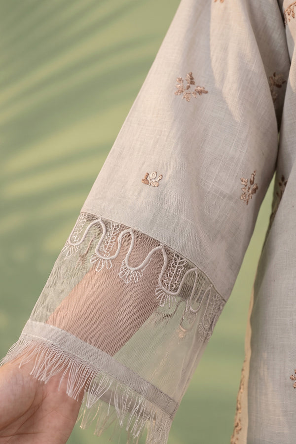 Ivory 2 Piece Unstitched Dyed Embroidered Lawn