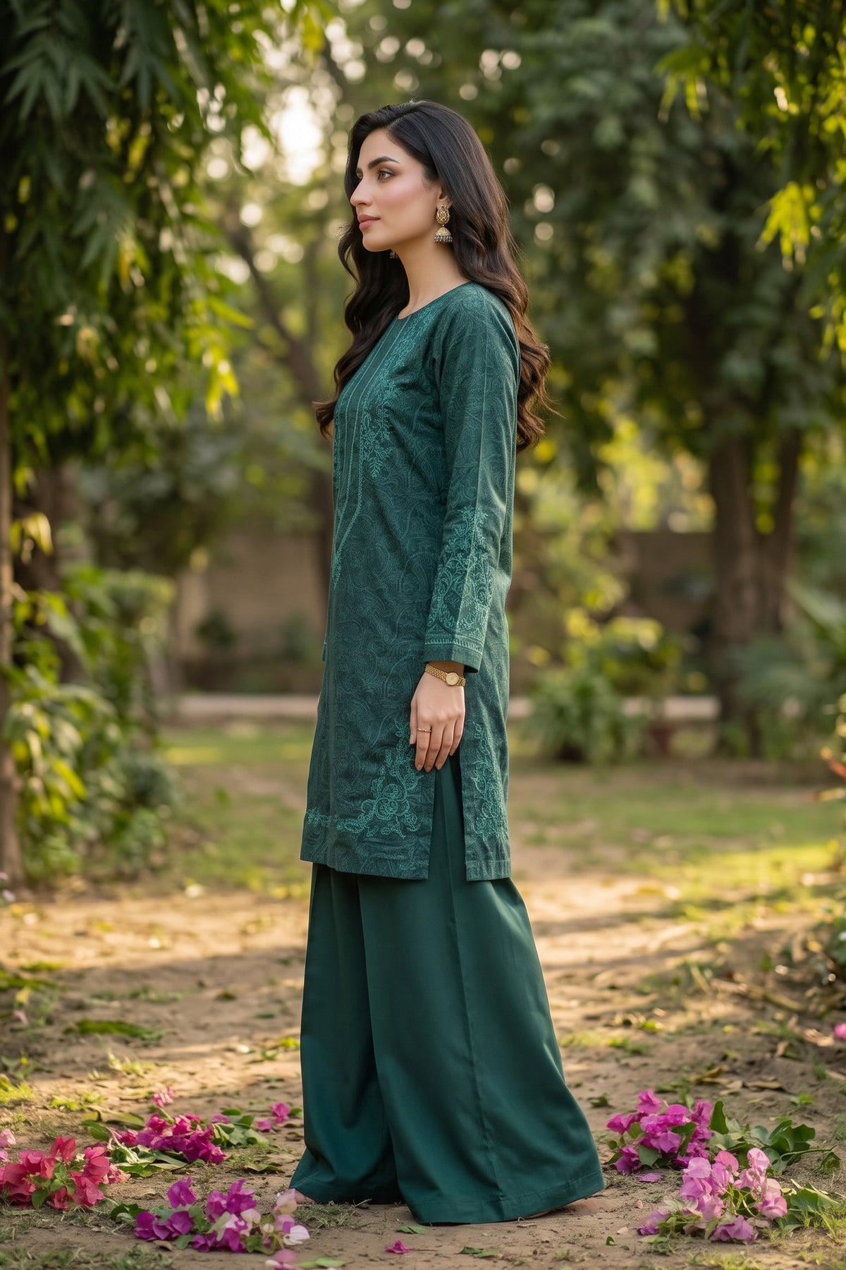 Unstitched 2 Piece Twill Marina Suit - Green