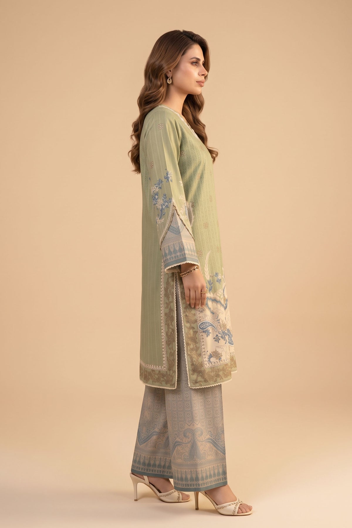 Camouflage Green 2 Piece Unstitched Dyed Embroidered Lawn