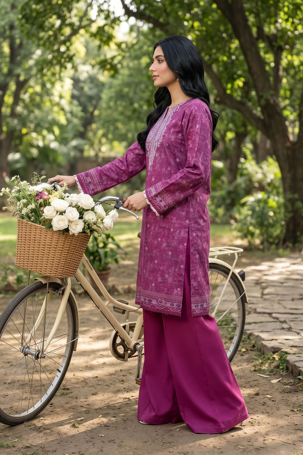Unstitched 2 Piece Twill Marina Suit - Purple