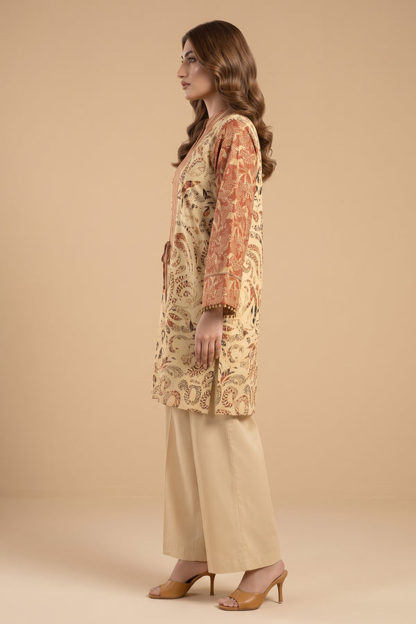 Grid Khaddar Unstitched 1 Piece Cream