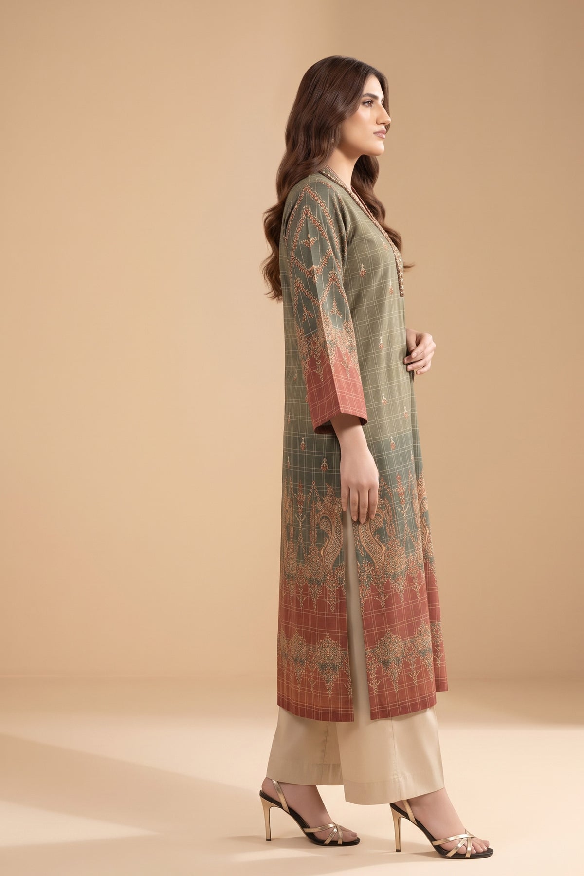 1 PIECE / SHIRT ONLY- GRID KHADDAR