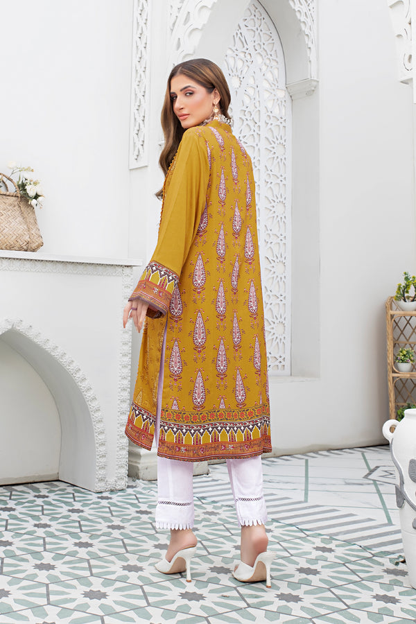 2 piece unstitched Dark Gold Twill Marina Suit - safa noor marina collection