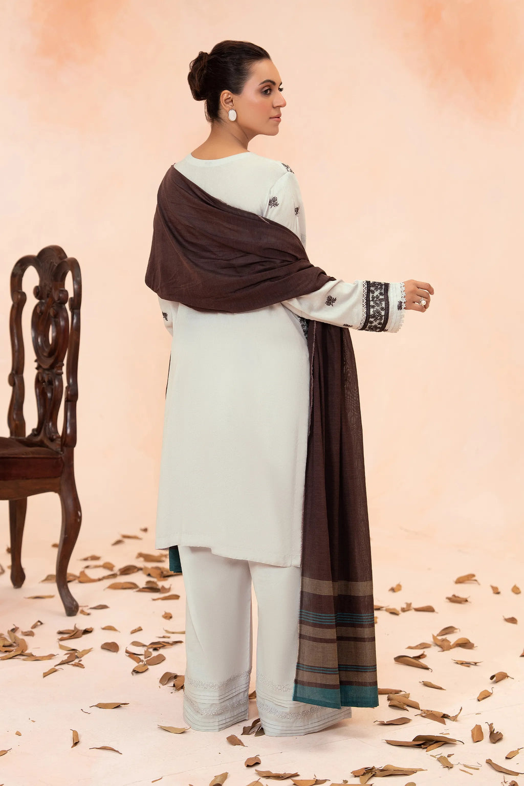 3 Piece Unstitched Light Grey Premium Emb Jacquard Lawn