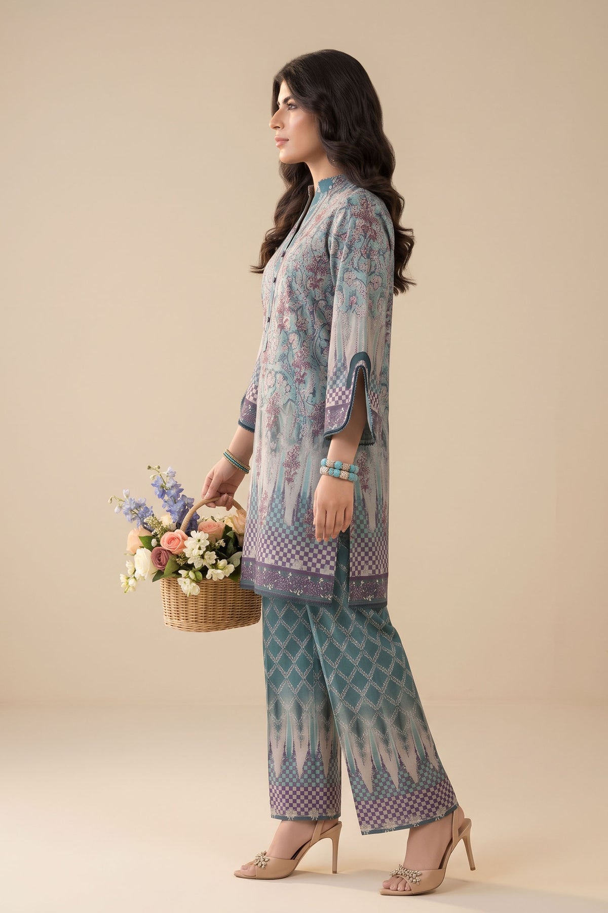 Multi Color 2 Piece Unstitched Dyed Embroidered Lawn