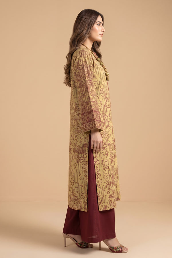Grid Khaddar Unstitched 1 Piece Brown