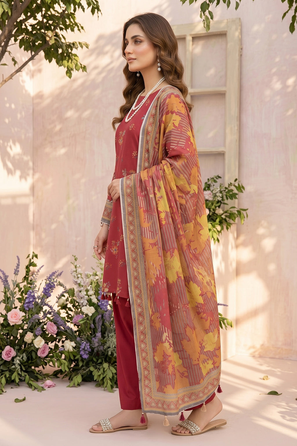 Carmine 3 Piece Unstitched Premium Printed Lawn