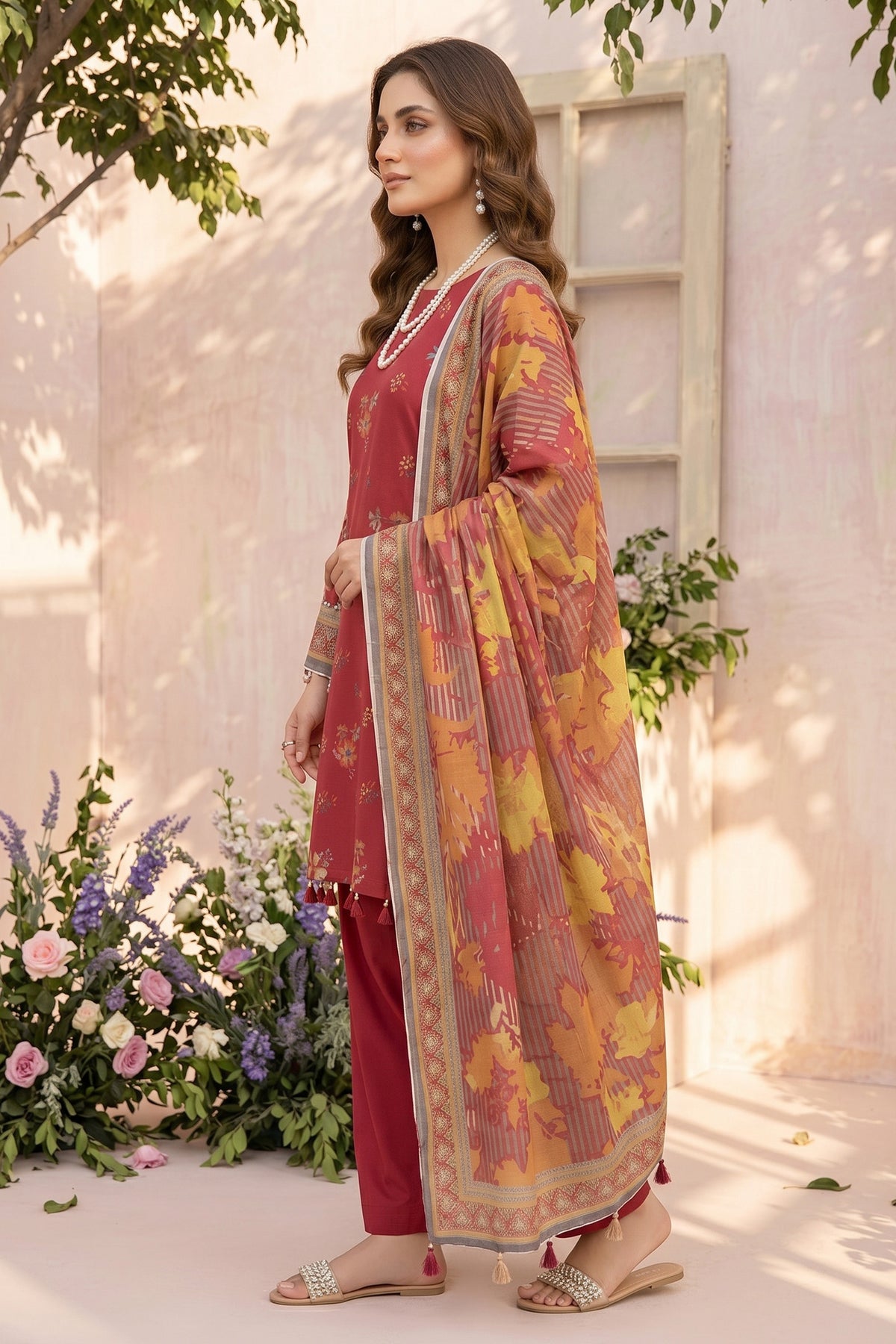 Carmine 3 Piece Unstitched Premium Printed Lawn