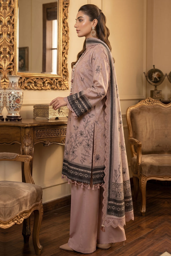 Rosy Brown 3 Piece Unstitched Premium Printed Lawn