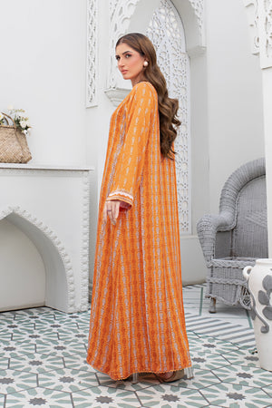 2 piece unstitched Orange Twill Marina Suit - safa noor marina collection