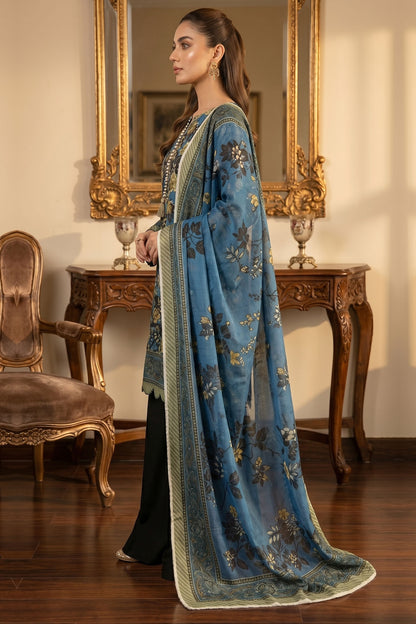 Black 3 Piece Unstitched Premium Printed Lawn