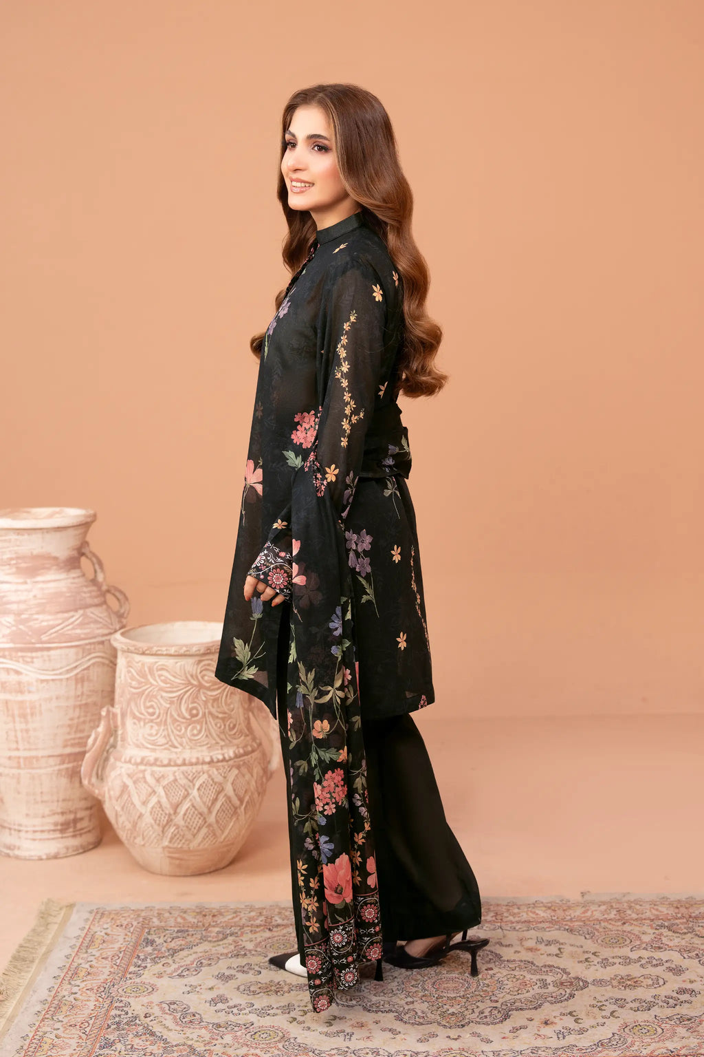 3 Piece Unstitched Black Premium Printed Lawn