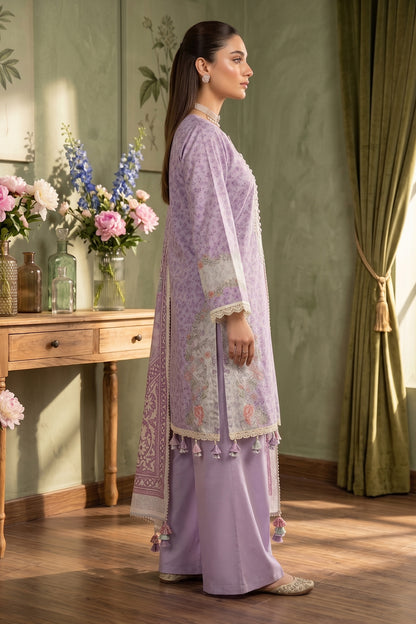 Dusty Mauve 3 Piece Unstitched Premium Printed Lawn